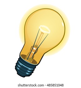 Light bulb isolated on white background. Cartoon vector close-up illustration.
