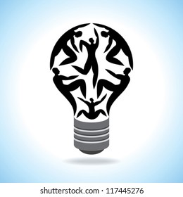 The Light Bulb For Job and Business Concept in Blue Sky Background