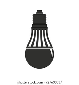 Light bulb lamp black simple silhouette icon vector illustration for design and web isolated on white background. Light bulb lamp vector object for label web and advertising