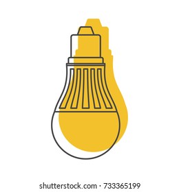 Light bulb lamp doodle icon vector illustration for design and web isolated on white background. Light bulb lamp vector object for label web and advertising