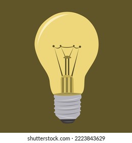 Light bulb lamp flat vector illustration. Cute light bulb lamp cartoon vector illustration for graphic design and decorative element