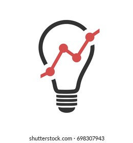 Light Bulb Lamp Growth Statistic Logo Template Illustration Design. Vector EPS 10.