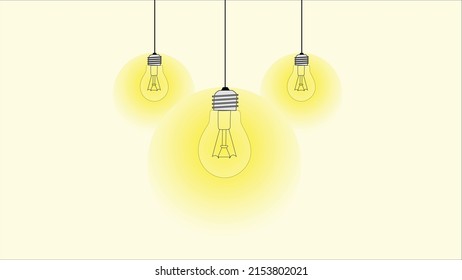 light bulb lamp hanging on wire yellow light