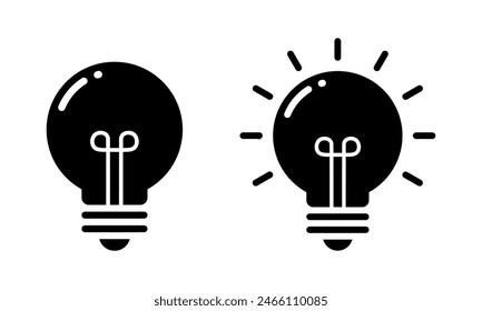 Light bulb, lamp icon in generic style. Lightbulb, idea, creativity concept