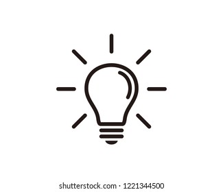 Light bulb lamp icon sign symbol