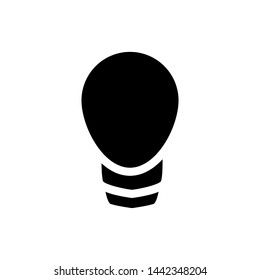 Light bulb lamp icon vector , template illustration business office , idea concept isolated emblem, outline solid black background white