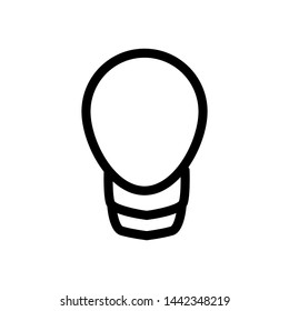 Light bulb lamp icon vector , template illustration business office , idea concept isolated emblem, outline solid black background white
