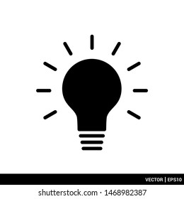 Light bulb lamp icon vector illustration logo template. EPS 10