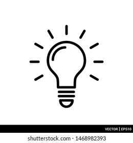 Light bulb lamp icon vector illustration logo template. EPS 10