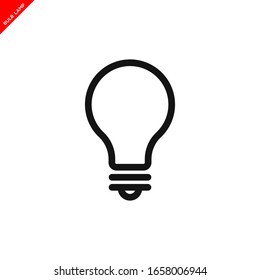 light bulb lamp icon vector logo template in trendy flat style 
