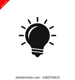 light bulb lamp icon vector logo template in trendy flat style
