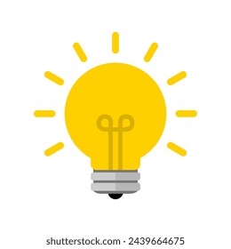 Light bulb, lamp icon vector in flat style. Lamp generic concept