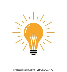 Light Bulb Lamp Icon Vector Template