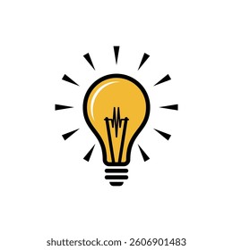 Light Bulb Lamp Icon Vector Template