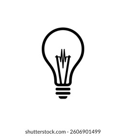 Light Bulb Lamp Icon Vector Template