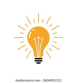 Light Bulb Lamp Icon Vector Template