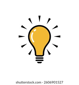 Light Bulb Lamp Icon Vector Template