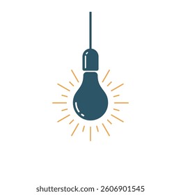 Light Bulb Lamp Icon Vector Template