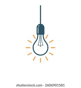 Light Bulb Lamp Icon Vector Template