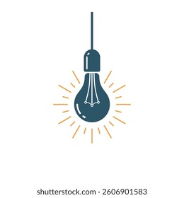 Light Bulb Lamp Icon Vector Template