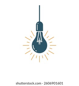 Light Bulb Lamp Icon Vector Template