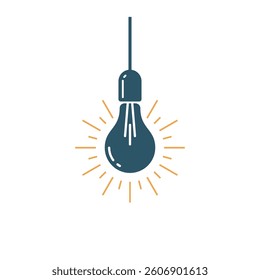 Light Bulb Lamp Icon Vector Template