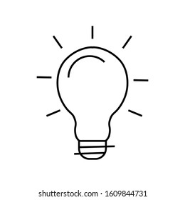 light bulb lamp idea energy symbol icon vector isolated on white.