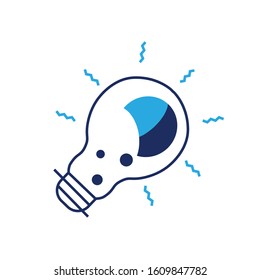light bulb lamp idea energy symbol icon vector isolated on white.