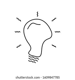 light bulb lamp idea energy symbol icon vector isolated on white.