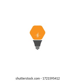 Ilustración del logotipo de la idea de la lámpara de luz