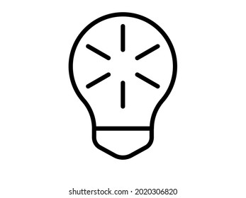 light bulb lamp idea power energy exposure single isolated icon with outline style