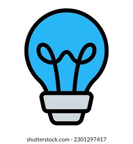 Light Bulb Lamp Idee Einfache Linie Symbol