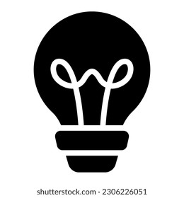 Light Bulb Lamp Idea Simple Line Icon Symbol
