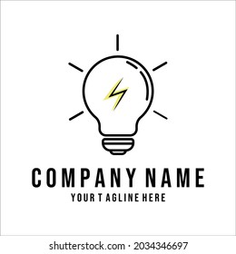 light bulb lamp line art vector logo illustration template design. creative idea concept with lamp graphic icon