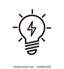 Light Bulb, Lamp line flat vector icon for mobile application, button and website design. Illustration isolated on white background. EPS 10 web design, logo, app, infographic