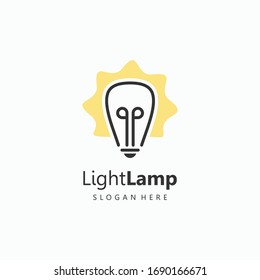Light bulb lamp logo design idea energy symbol icon vector isolated