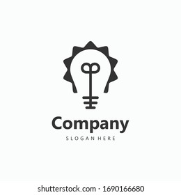 Light bulb lamp logo design idea energy symbol icon vector isolated