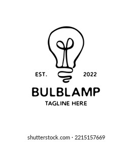 Light Bulb Lamp Logo Design Vector Illustration