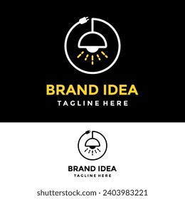 Light bulb lamp logo design idea energy symbol icon vector, lightning lamp logo for your business logo
