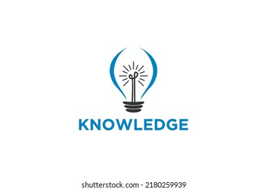 Light bulb lamp logo icon knowledge design symbol creative education