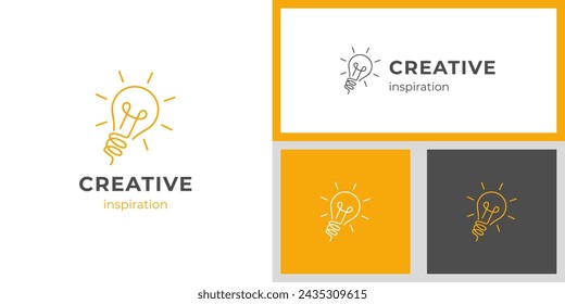 Light bulb lamp logo idea technology symbol, inspiration, creativity, innovation, energy logo design