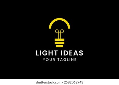 light bulb lamp logo idea technology symbol, inspiration, creativity, innovation, energy logo design