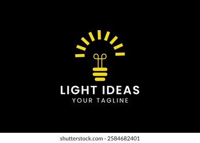 light bulb lamp logo idea technology symbol, inspiration, creativity, innovation, energy logo design