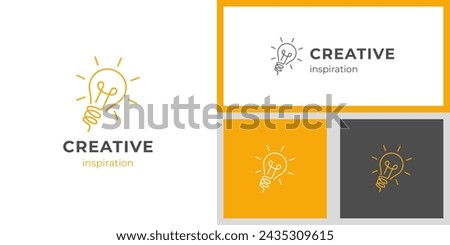 Light bulb lamp logo idea technology symbol, inspiration, creativity, innovation, energy logo design