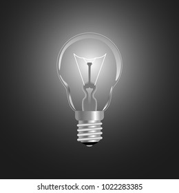 Light bulb lamp on grey background