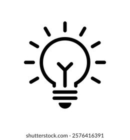 Light bulb, lamp outline icon. Insight, idea sign symbol