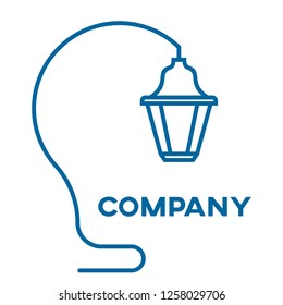 Light Bulb And Lamppost Logo