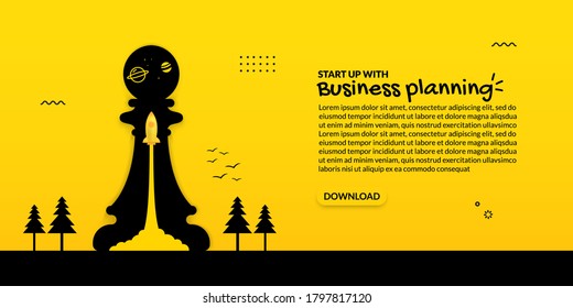 Light bulb launch inside chess on yellow background, business start up concept