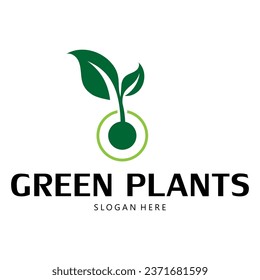 Bombilla de luz con hoja para el diseño del logotipo de la idea de la innovación de la planta de jardín creativa 