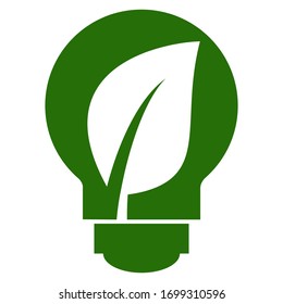 
Glühbirne und Blattdesign. ökologisches Symbol.